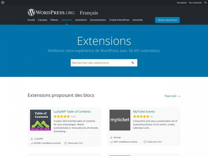 WordPress.org | Extensions gratuites
