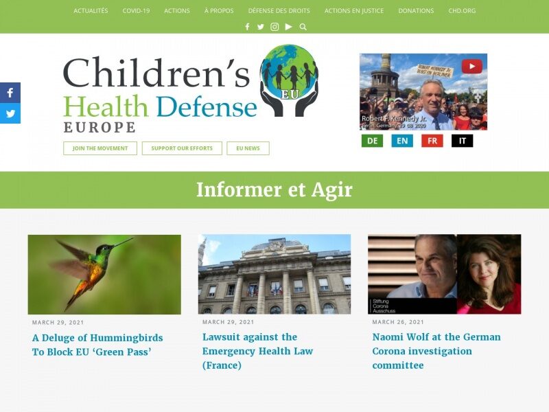 Children's Health Defense Europe : Informer et agir